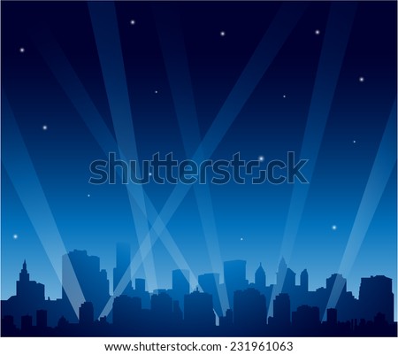Party city at night background