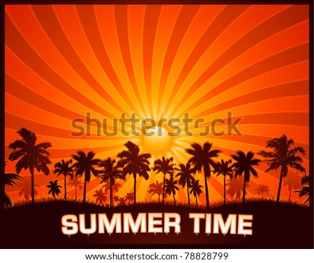 Summer sunset background