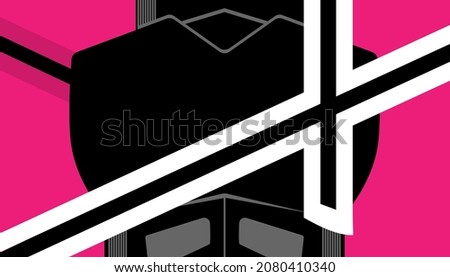 Vector background abstract illustration Masked Rider decade 