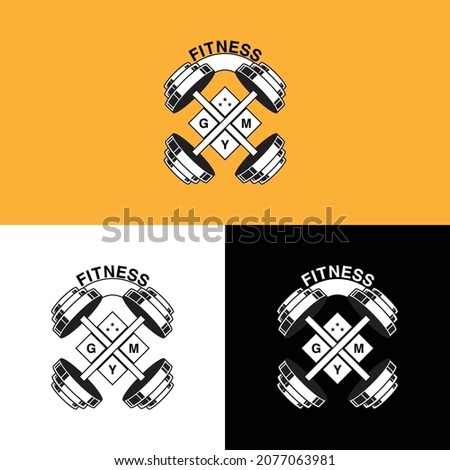 gym logo vector icon illustration for three color background it's a trending style gym logo