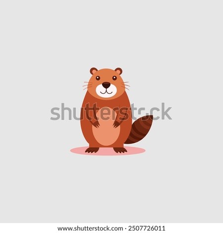 cartoon beaver logo vector illustation