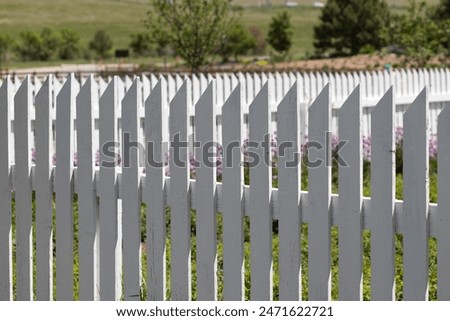 Similar – Image, Stock Photo Picket fence, in the slope