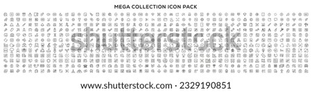 Mega set of icons in trendy line style. ui ux, ecology, real estate, transport, Business, ecommerce, finance, accounting. Big set Icons collection. Vector illustration