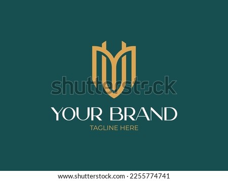 the beautiful letter MW or MU monogram in incredibly luxury and classy style, elegant circular letter M and W logo template for a high-end brand personality