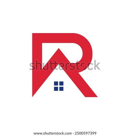 Minimal letter RA, AR or R real estate house logo template