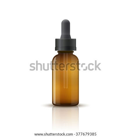 Vector illustration of a medical glass bottle. Packing on white background isolated