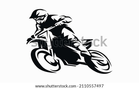 Supermoto Rider Ride a Supermoto Bike Illustration