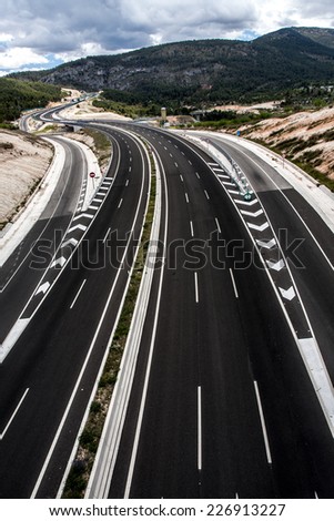 Highway road in countryside Spain