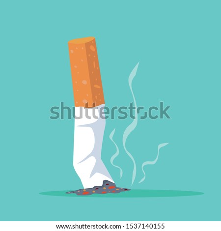 Cigarette butt Flat illustration vector