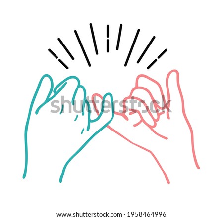 Hand drawn Pinky swear promise hand vector illustration icon