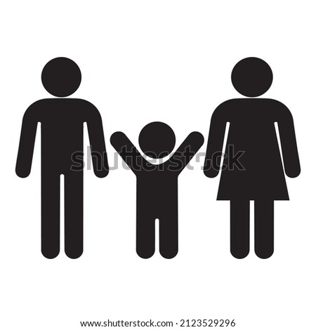 People Family parents and kid sign