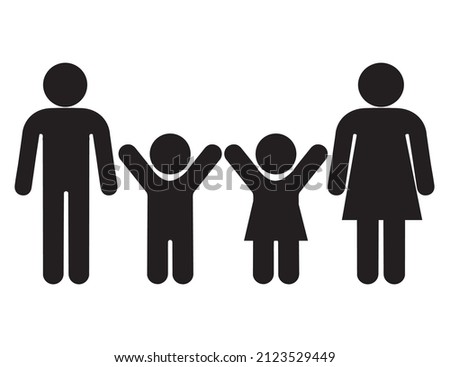 People Family parents and kid icon sign