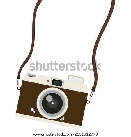 hanging camera  on a white background flat