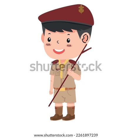 Vector illustration of boy scout thai