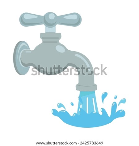 Tap sink faucet water vector cartoon