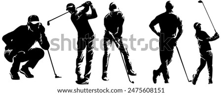 Golf Golfer player silhouette sport background illustration 