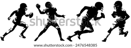 American football player sport ball illustration vector 
