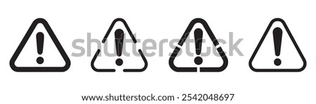 Exclamation danger sign vector icons set ideal for hazard warnings attention symbols and safety alerts perfect for hazard communication and safety signage.