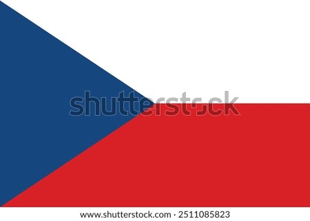 National flag of Czech Republic with official colors, 2:3 aspect ratio, Vector illustration drawing of Czech Republic flag, picture with correct proportions, Accurate dimensions vector image, eps 10