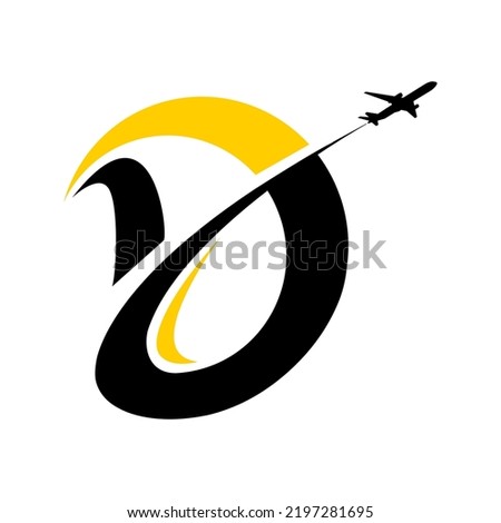 Initial letter D logo design incorporated plane. Minimalist and modern vector illustration design suitable for business. Airline, airplane, aviation, travel logo template.