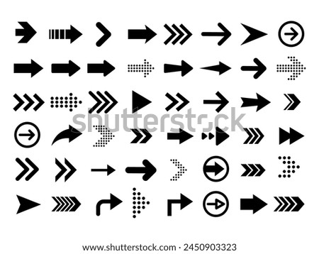 Set of arrows black icons. Circle arrows, rotate arrow, spinning loading symbol. Circular rotation loading elements, redo process. Vector Illustration.