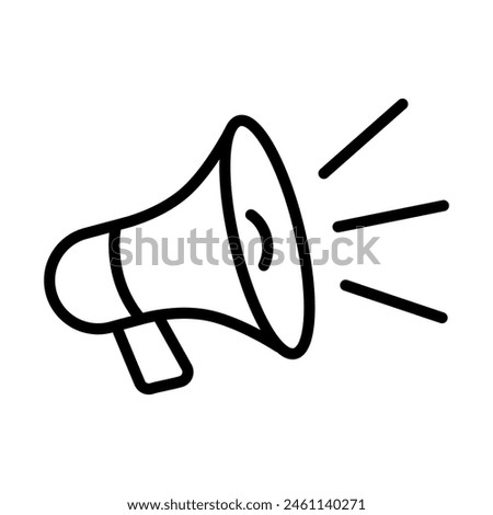 Megaphone Icon Vector Logo Design with sound, linear icon. Advertising and distribution. Vector Illustration.