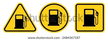 Gas pump station icons. Pump petrol symbols. Fuel gasoline station sign. Fuel pump logo. Vector illustration.