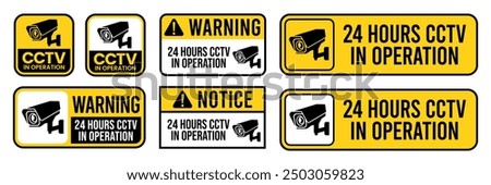 Security Camera or cctv sign, logo, badge, icon, sticker, label, emblem, stamp, symbol, black, line, flat vector, isolated illustration. Security Camera or cctv for street, home and building concept.