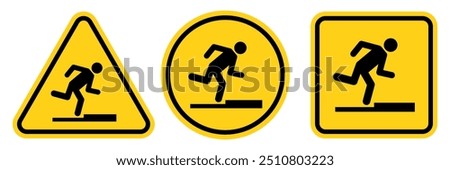 Similar – Image, Stock Photo Caution Danger of falling! So beautiful and yet so dangerous | Break-off edge on the steep coast | Protection with a red and white barrier tape