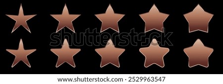 Set rating stars gold, silver, bronze icon badges. Feedback customers. Rank, level of satisfaction rating. Five stars customer product rating review. 5 star rating icon. Vector illustration.