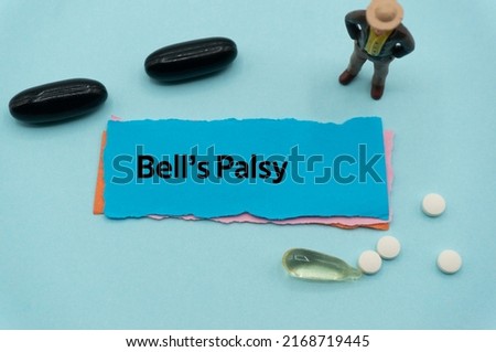 Bell's Palsy.The word is written on a slip of colored paper. health terms, health care words, medical terminology. wellness Buzzwords. disease acronyms. Stock fotó © 