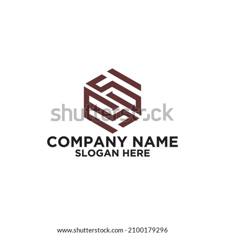 logo letter SMN, with a hexagon design. abstract logo. modern template