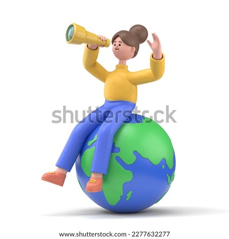Image, Stock Photo Asian cosmonaut looking at camera in studio