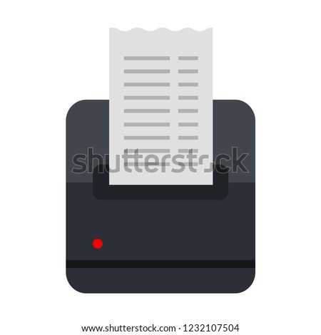 Mobile fiscal printer mobile for off-site trade flat single icon vector isolated on white
