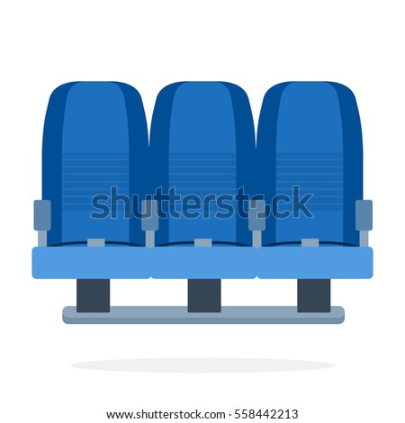 Triple-seat aircraft vector flat material design object. Isolated illustration on white background.