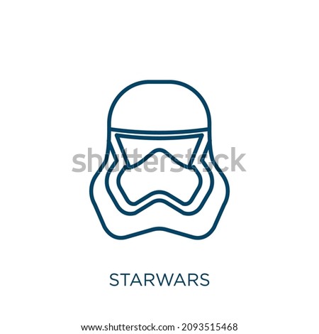 starwars icon. Thin linear starwars outline icon isolated on white background. Line vector starwars sign, symbol for web and mobile