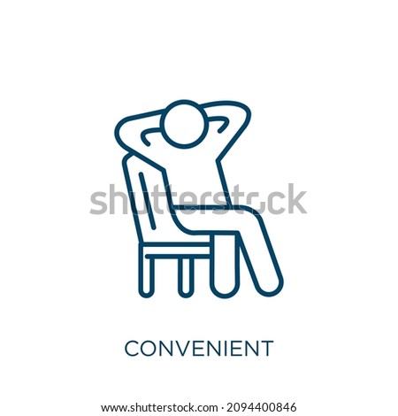convenient icon. Thin linear convenient outline icon isolated on white background. Line vector convenient sign, symbol for web and mobile Foto d'archivio © 