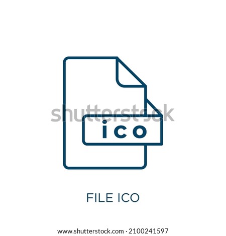 file ico icon. Thin linear file ico outline icon isolated on white background. Line vector file ico sign, symbol for web and mobile