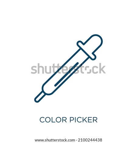 color picker icon. Thin linear color picker outline icon isolated on white background. Line vector color picker sign, symbol for web and mobile