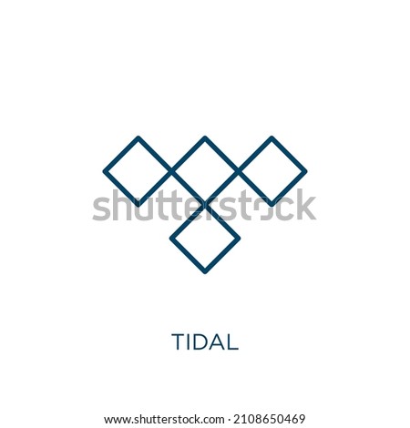 tidal icon. Thin linear tidal outline icon isolated on white background. Line vector tidal sign, symbol for web and mobile