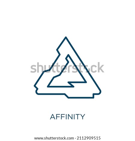 affinity icon. Thin linear affinity outline icon isolated on white background. Line vector affinity sign, symbol for web and mobile