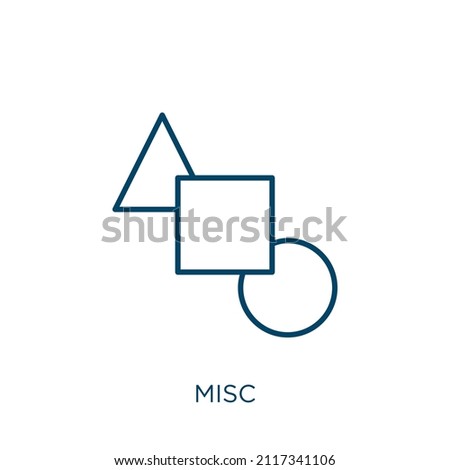 misc icon. Thin linear misc outline icon isolated on white background. Line vector misc sign, symbol for web and mobile Stock foto © 