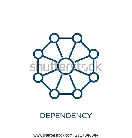 dependency icon. Thin linear dependency outline icon isolated on white background. Line vector dependency sign, symbol for web and mobile
