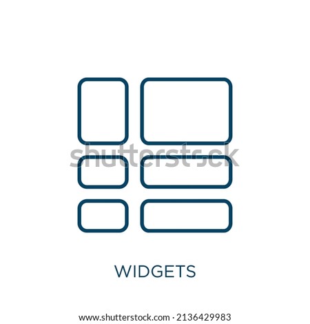 widgets icon. Thin linear widgets outline icon isolated on white background. Line vector widgets sign, symbol for web and mobile