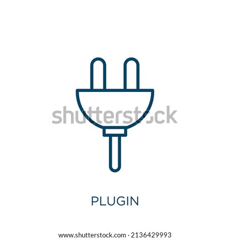 plugin icon. Thin linear plugin outline icon isolated on white background. Line vector plugin sign, symbol for web and mobile