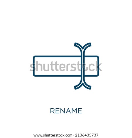 rename icon. Thin linear rename outline icon isolated on white background. Line vector rename sign, symbol for web and mobile