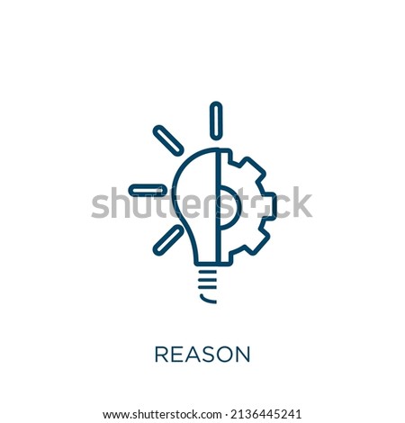 reason icon. Thin linear reason outline icon isolated on white background. Line vector reason sign, symbol for web and mobile