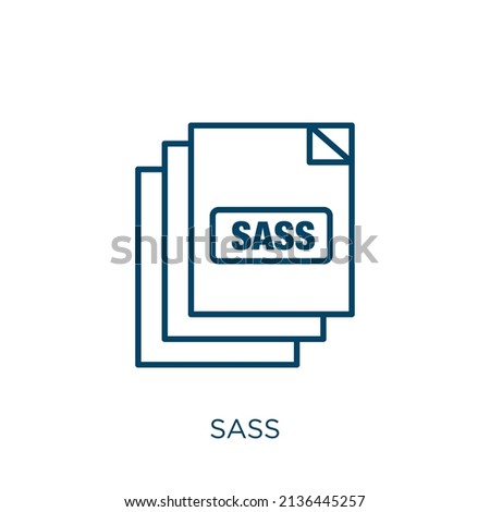 sass icon. Thin linear sass outline icon isolated on white background. Line vector sass sign, symbol for web and mobile