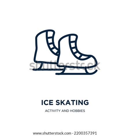 ice skating icon from activity and hobbies collection. Thin linear ice skating, ice, sport outline icon isolated on white background. Line vector ice skating sign, symbol for web and mobile