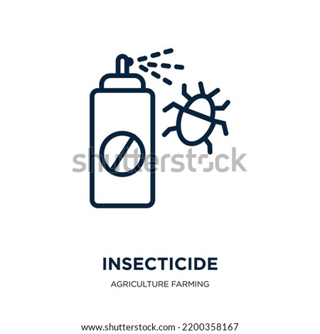 insecticide icon from agriculture farming and gardening collection. Thin linear insecticide, spray, pest outline icon isolated on white background. Line vector insecticide sign, symbol for web and
